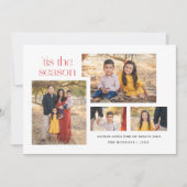 Collage Modern Script is het seizoen kalligrafie H Feestdagenkaart (Voorkant)