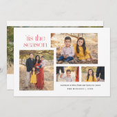 Collage Modern Script is het seizoen kalligrafie H Feestdagenkaart (Voorkant / Achterkant)