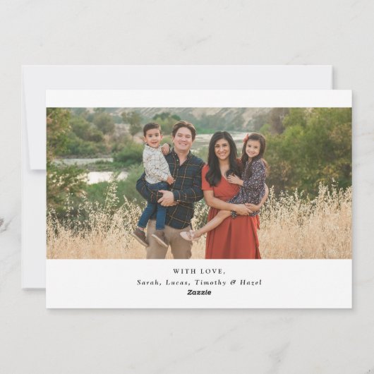 Collage Modern Script is het seizoen kalligrafie H Feestdagenkaart (Achterkant)