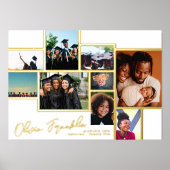 Collage Multi Foto Afstudeerder School GOUDEN LIJS Folie Afdrukken (Voorkant)