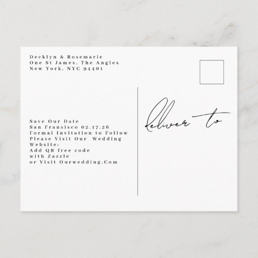 Collage Multi Photo Save the Date Aankondigingskaart (Achterkant)