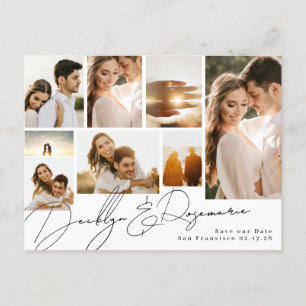 Collage  Multi Photo Save the Date Aankondigingskaart