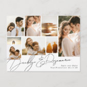 Collage  Multi Photo Save the Date Aankondigingskaart (Voorkant)