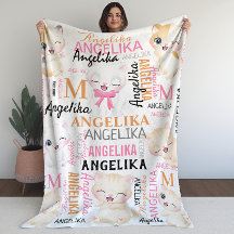 Collage Name Cute Kitten met Name Pattern