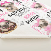 Collage Name Cute Pugs Sherpa Deken (3/4)