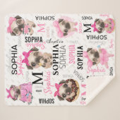 Collage Name Cute Pugs Sherpa Deken (Voorkant (horizontaal))
