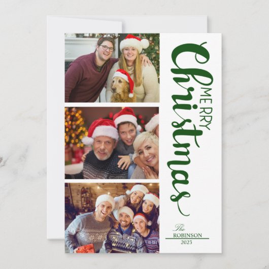 Collage of 3 photos Family Christmas Feestdagenkaart (Voorkant)