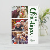 Collage of 3 photos Family Christmas Feestdagenkaart (Staand voorkant)