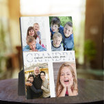 Collage of 4 photos grandchildren for grandfather fotoplaat<br><div class="desc">Lindo diseño de Placa expositora con collage de 4 fotos para regalar al Abuelo! Personalize este lindo Diseño con las 4 fotos favoritas de los nietos para regalar al abuelo.Consejo Importante Recorte sus fotos en antes de subir asegurando que el sujeto esté en el centro para obtener los mejores resultados....</div>