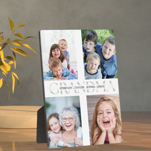 Collage of 4 photos grandchildren for Grandma Fotoplaat