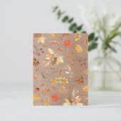 Collage of fall leaves on brown briefkaart (Staand voorkant)