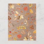 Collage of fall leaves on brown briefkaart (Voorkant)