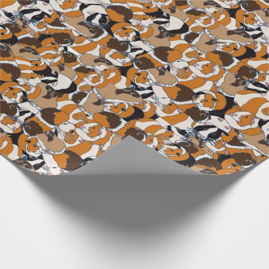 Collage of Guinee Pigs Illustrations Patterned Cadeaupapier (Hoek)