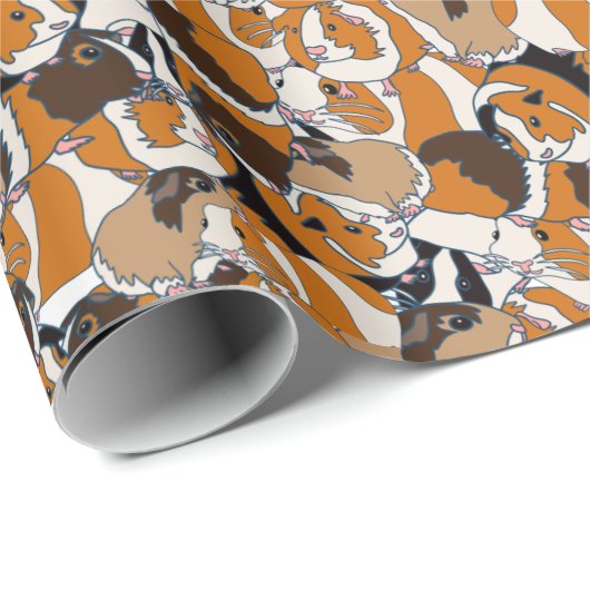 Collage of Guinee Pigs Illustrations Patterned Cadeaupapier (Rol Hoek)