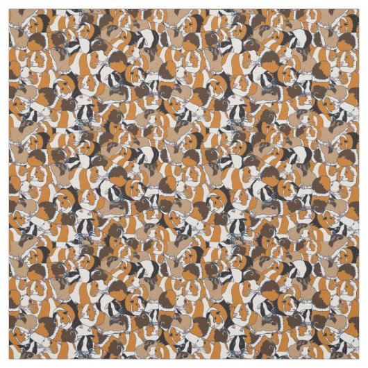 Collage of Guinee Pigs Illustrations Patterned Stof (Swatch)