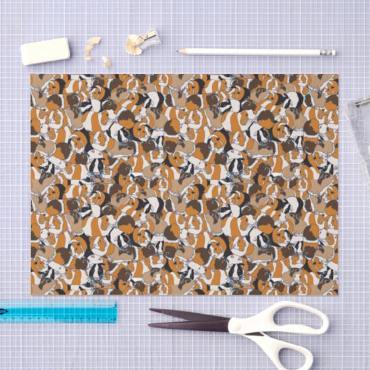 Collage of Guinee Pigs Illustrations Patterned Tissuepapier (Craft)