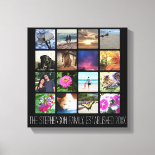 Collage of Instagram van de Foto van zestien de Canvas Afdruk