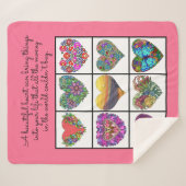 Collage of Painted Hearts (on pink), with Quote Sherpa Deken (Voorkant (horizontaal))