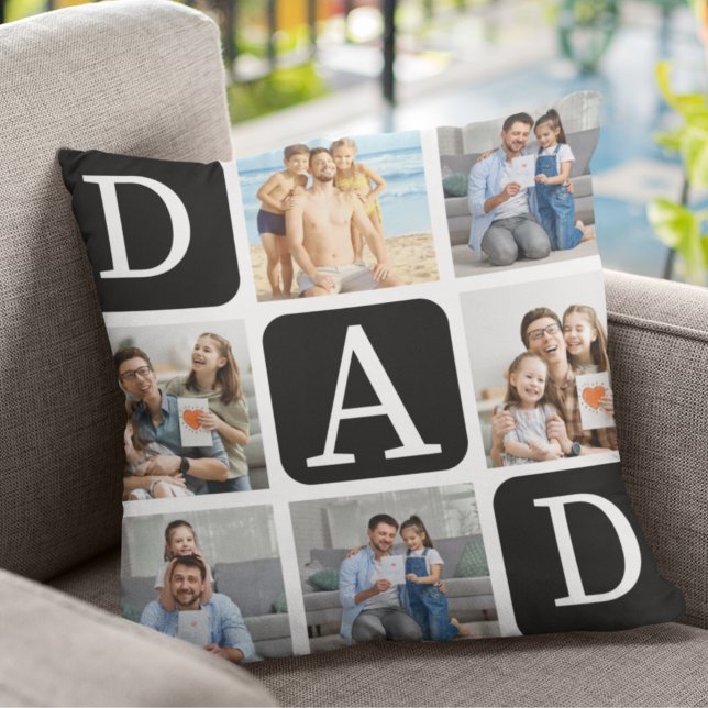 Collage of photos of children, Gift for Dad Kussen (Creator heeft geüpload)