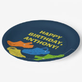 Collage of Plastic Shoes Navy Blue Birthday Party Papieren Bordje (Gekanteld)