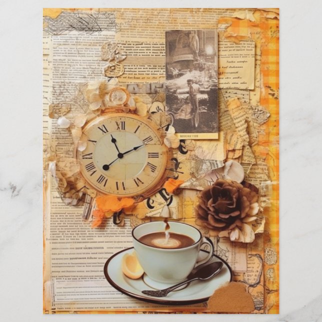 Collage Oude krantenknipsels oranje was (Voorkant)