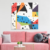 Collage Papier Zwart Stippen Canvas Afdruk (Insitu (Woonkamer))