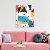 Collage Papier Zwart Stippen Canvas Afdruk (Insitu (Woonkamer))