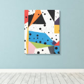 Collage Papier Zwart Stippen Canvas Afdruk (Insitu (Houten vloer))