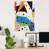 Collage Papier Zwart Stippen Poster (Thuiskantoor)