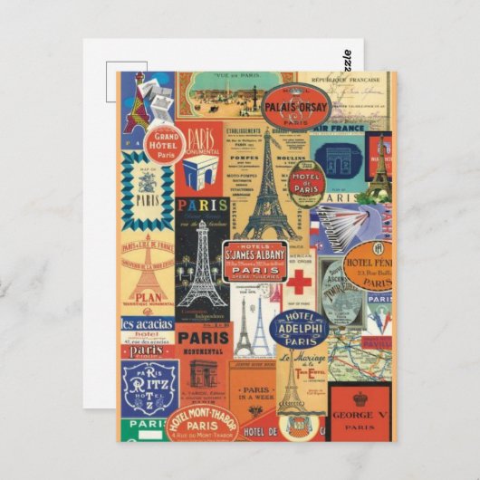 Collage Paris Briefkaart (Voorkant / Achterkant)