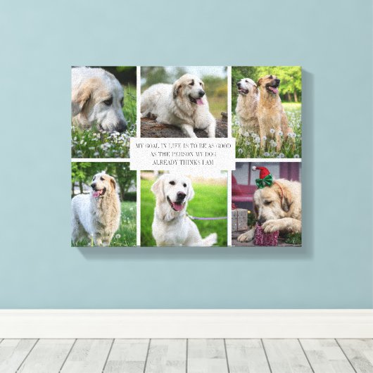 Collage Pets Foto Modern Dog Quote Canvas (Insitu (Houten vloer))