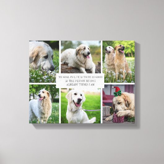 Collage Pets Foto Modern Dog Quote Canvas (Voorkant)