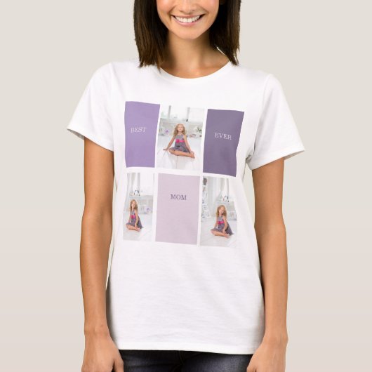 Collage Photo Purple Best Mom Ever Gift T-shirt (Voorkant)