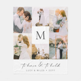 Collage Photo Wedding Fleece Blanket Deken