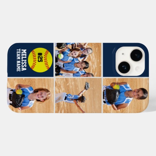 Collage photos Children's Softball Team Blue Case-Mate iPhone Case (Achterkant (horizontaal))
