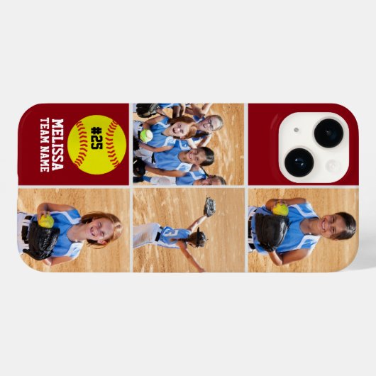 Collage photos Children's Softball Team Red Case-Mate iPhone Case (Achterkant (horizontaal))