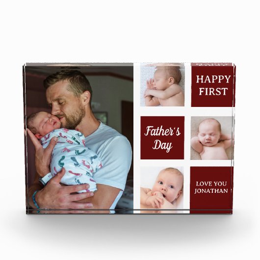 Collage Photos First Father's Day Fotoblokken (Voorkant)