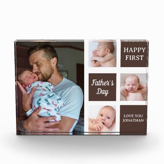 Collage Photos First Father's Day Fotoblokken (Voorkant)