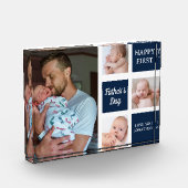 Collage Photos First Father's Day Navy blue Fotoblokken (Links)