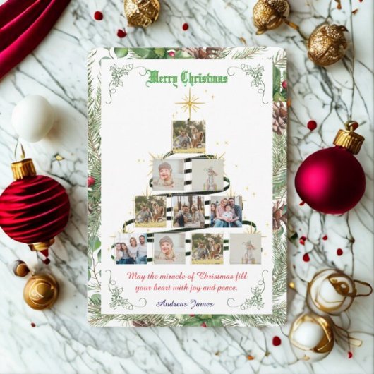 Collage Pine Needle Feestdagenkaart