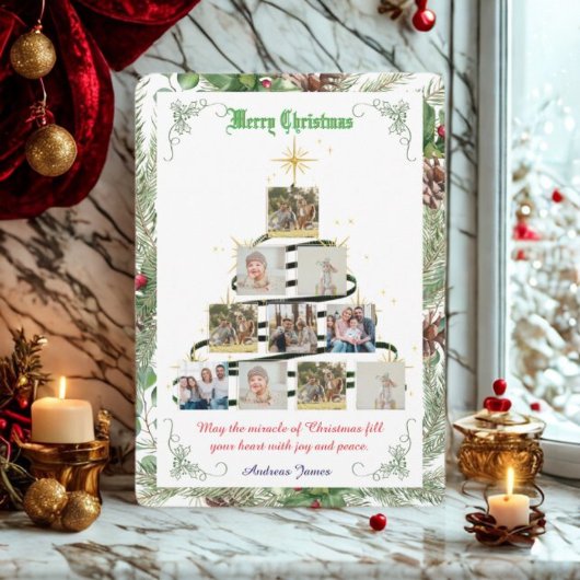 Collage Pine Needle Feestdagenkaart