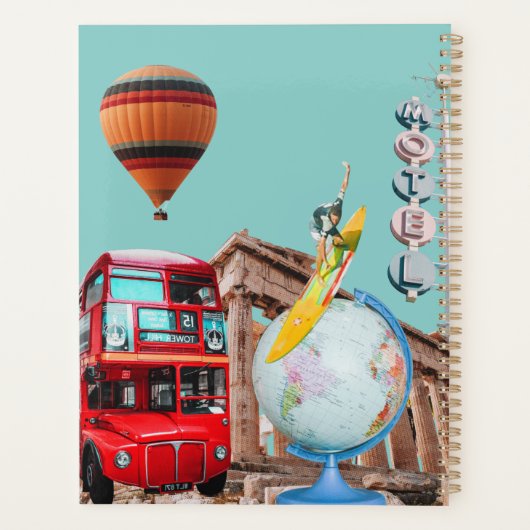 Collage Retro Chic aangepaste reisplanner Planner (Achterkant)