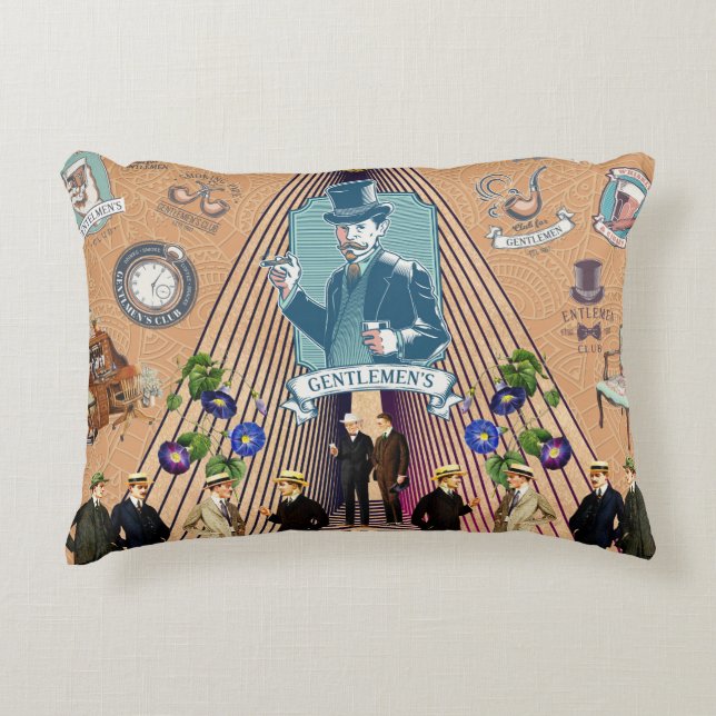  collage Retro met kant en bloemen Accent Kussen (Voorkant)