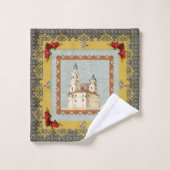  collage Retro met kant en bloemen Bad Handdoek (Wasdoekje)