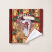  collage Retro met kant en bloemen Bad Handdoek (Wasdoekje)