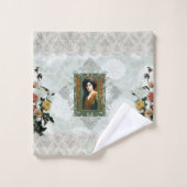 collage Retro met kant en bloemen Bad Handdoek (Wasdoekje)