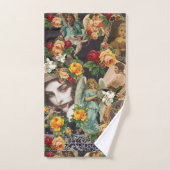  collage Retro met kant en bloemen Bad Handdoek (Handdoek)