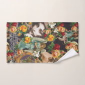  collage Retro met kant en bloemen Bad Handdoek (Handdoek)
