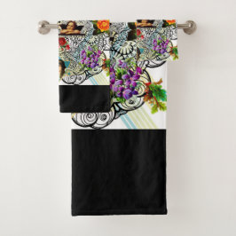  collage Retro met kant en bloemen Bad Handdoek