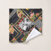  collage Retro met kant en bloemen Bad Handdoek (Wasdoekje)